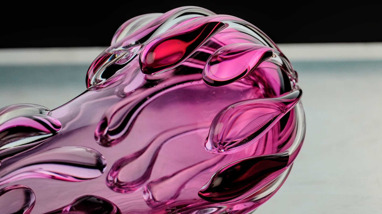 Close detail of the teardrop protrusions along the form's surface
